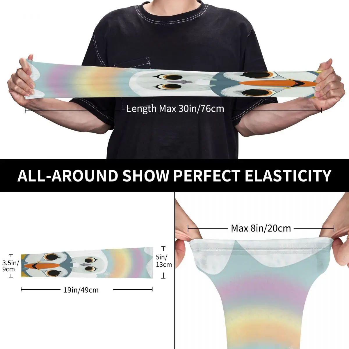 Puffin rock dos desenhos animados ao ar livre mangas de braço sol proteção uv capa verão gelo seda ciclismo tatuagem mangas