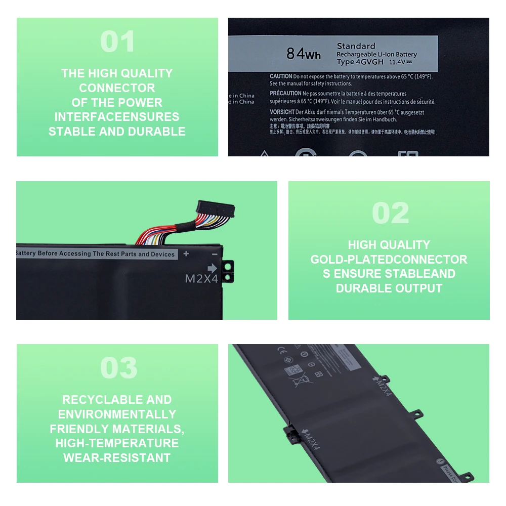 Baterai Laptop 4GVGH Untuk Dell Precision 15 5520 5540 XPS 15 9550 Inspiron7591 7590
