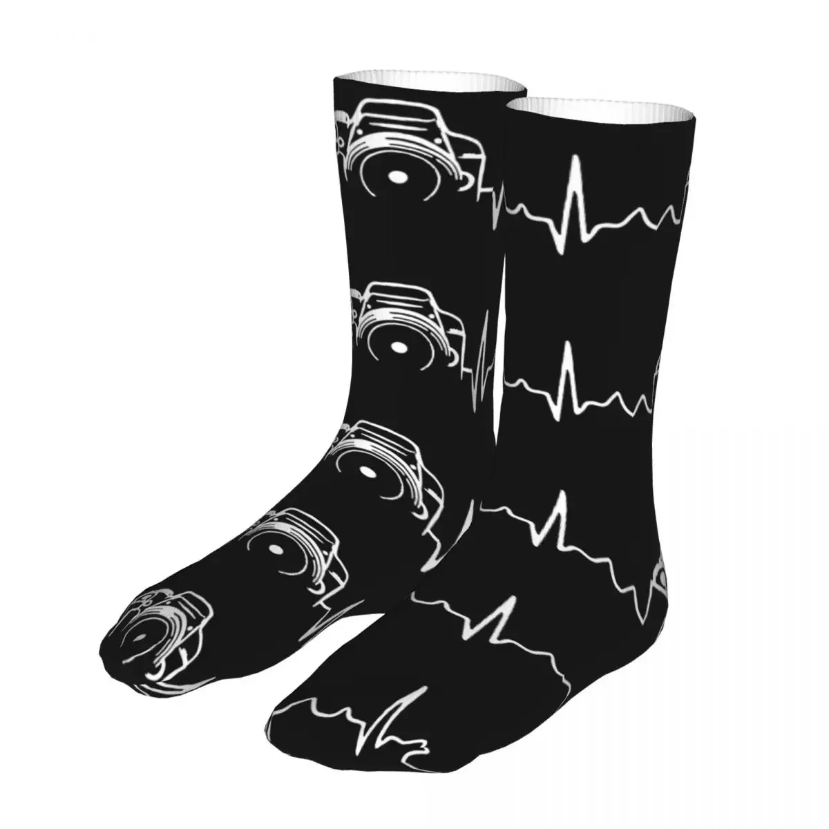 Men Bike Heartbeat Of Camera Socks Cotton Compression Photographer Women Sock