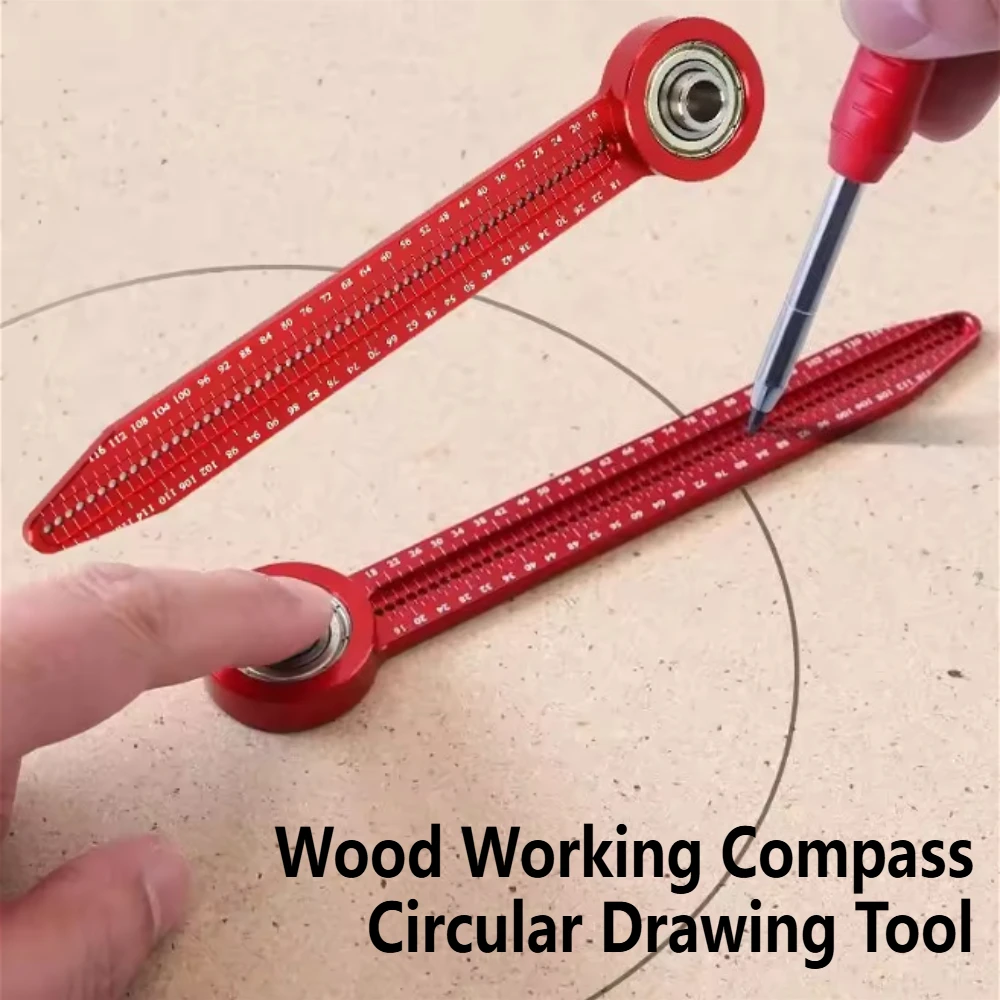 

Woodworking Scribe Gauge Carpentry Circular Drawing Compass Carpentry Hole Ruler Precision Scribe Gauge Marking Measurement Tool