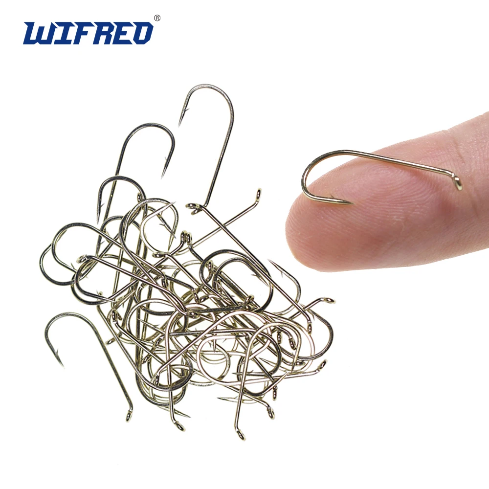 

Wifreo 50/100/200PCS 1X Long Shank Down Eye Dry Fly Hook Nymph Tying Hook Sharp Carbon Steel Trout Fishhook Standard Wire #8-#22