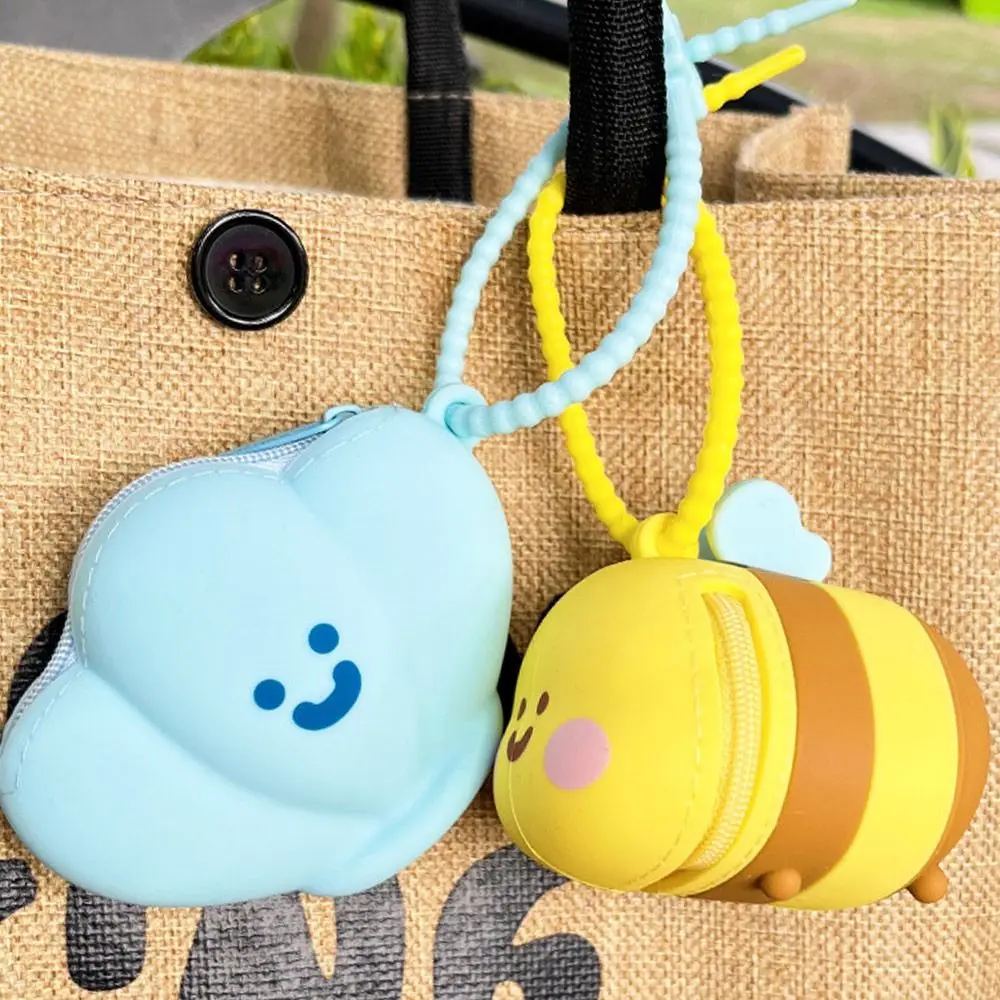 سيليكون سماعة حقيبة التخزين مقاوم للماء خفيفة للغاية سماعة غطاء مقاومة للاهتراء الكرتون شل النحل سيليكون محفظة نسائية للعملات المعدنية هدية