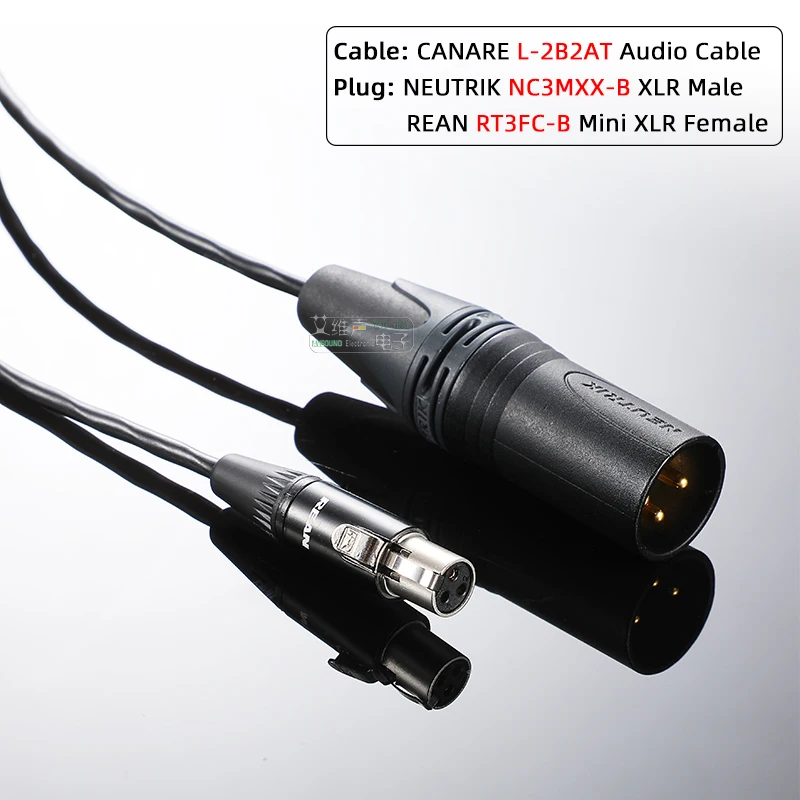 CANARE L-2B2AT Neutrik Mini XLR Microphone Cable XLR 6.35 mm TRS to Mini XLR Line Gold Plated 3 Pin XLR Audio Extension Cord