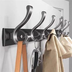 1 Piece Black White Folding Robe Hook Towel Rack Nail Wall Hanger Hook Jacket Bathroom Clothes Rack Kitchen