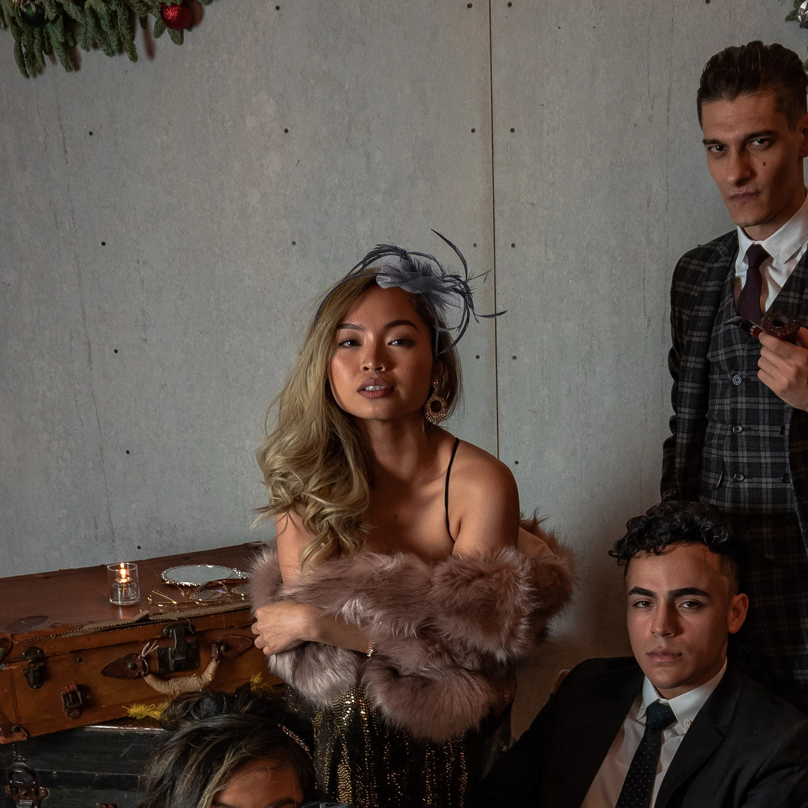 

1Pcs Bride Mesh Gauze Head Hoop Delicate Wedding Party Dance Photo Headdress Headwear Bride Headband Wedding Hair Hoop