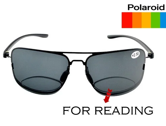 Okulary przeciwsłoneczne do odczytu Pilot Frame Black Lenses See Near and Far Polarized Bifocal Reading +0.75 +1 +1.25 +11.5 +1.75 +2 +2.25 +2.5 To +3.5