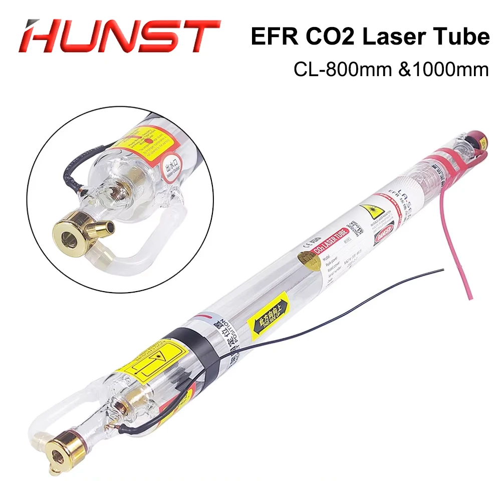 Hunst EFR 40 واط 50 واط 60 واط CO2 أنبوب الليزر قطر 50 مللي متر طول CL800mm CL1000mm الليزر الزجاج مصباح لآلة قطع النقش CO2