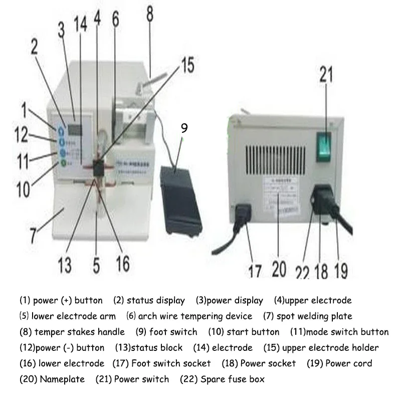 Soudeuse par points orthodontique dentaire, Machine de soudage par points de tempérage, Machine de soudage par points l'inventaire HL-WDII