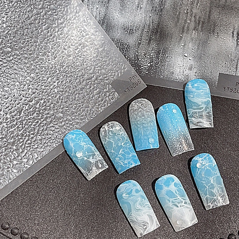 Naklejki do zdobienia paznokci, naklejki do manicure, jednolity kolor, ultracienkie, białe, falowane, miękkie, jednolite, samoprzylepne, płaskie.