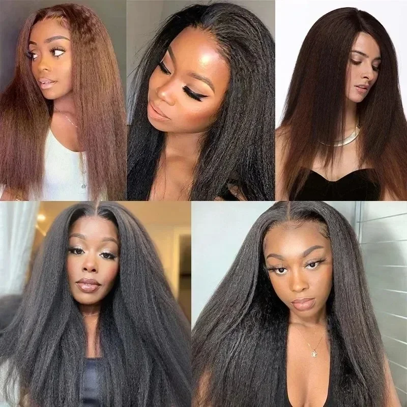 Peluca de pelo Yaki corto esponjoso de 14 pulgadas, pelucas de pelo suave Natural negro, pelucas rectas Afro rizadas sintéticas para mujeres africanas