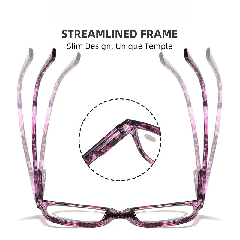 Neue Frühjahr Bein Multifokale Lesebrille Frauen Mode Druck Anti Blau Licht Multifokale Grad Presbyopie Brille Nah und Weg
