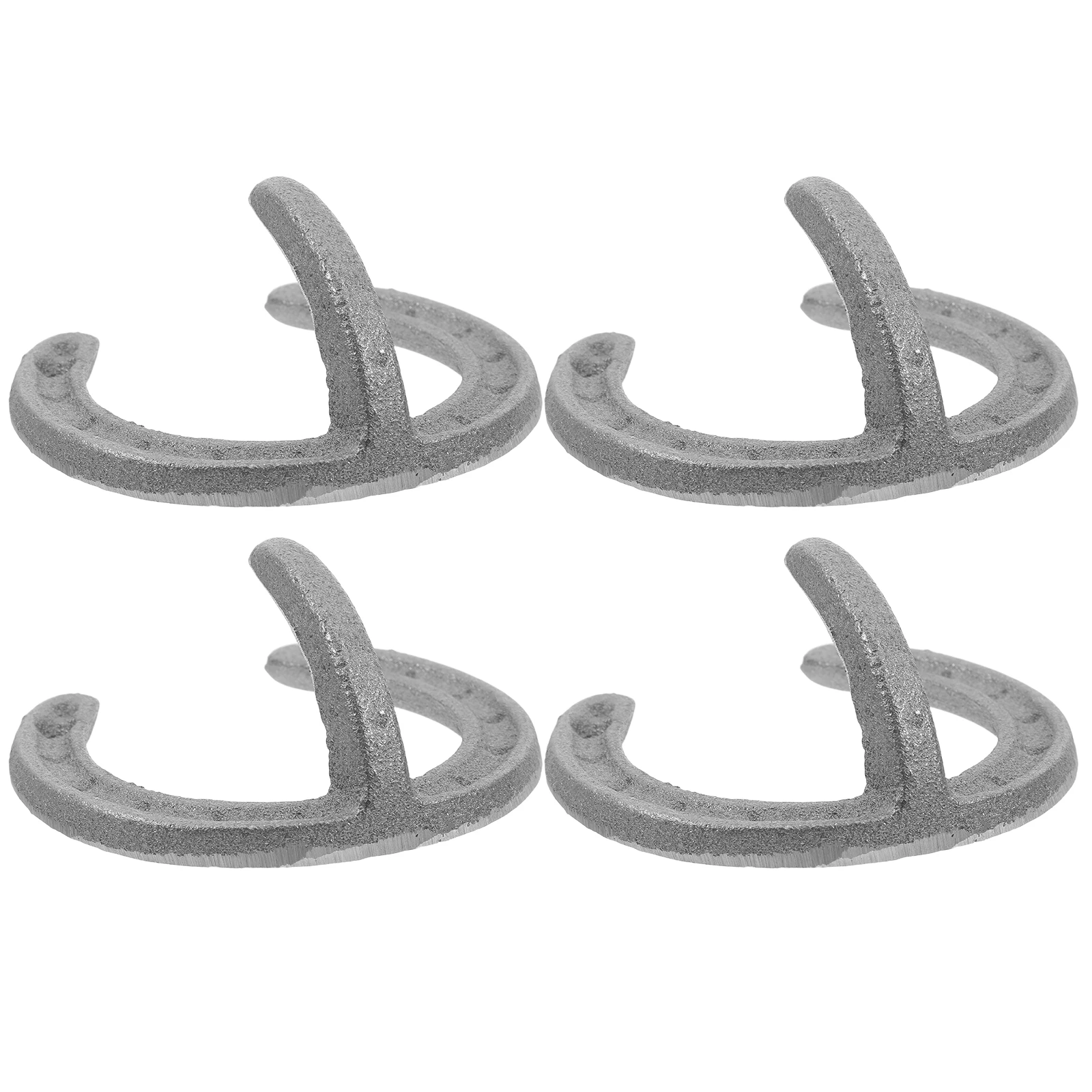 

4 pcs Cast Iron Horseshoe Hooks Wall Decor Coats Hats Storage Retro Hook Rustic Western Coat Rack Decorative Hardware