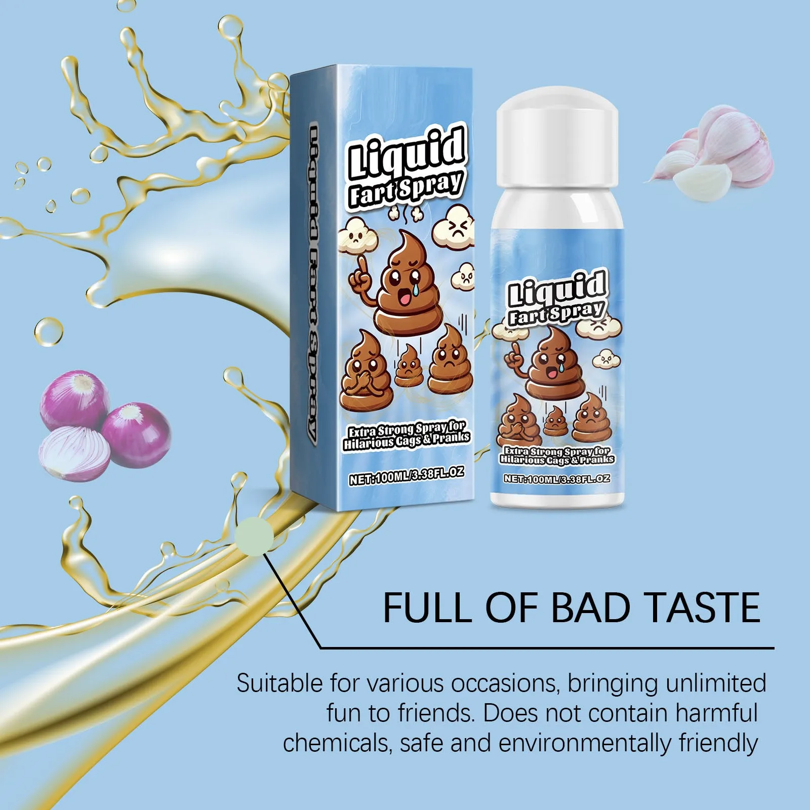 Fart Spray Prank Trick Spray Party Supplies Prank Smell Spray Suitable For Adults Non-Toxic Halloween Funny Toys