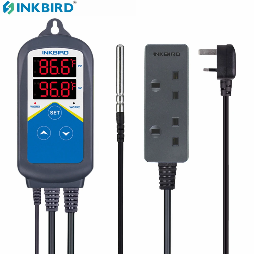 inkbird controlador de temperatura pre wired aquecimento e refrigeracao funcao de tempo para criacao plantando pet breeding itc306t 01