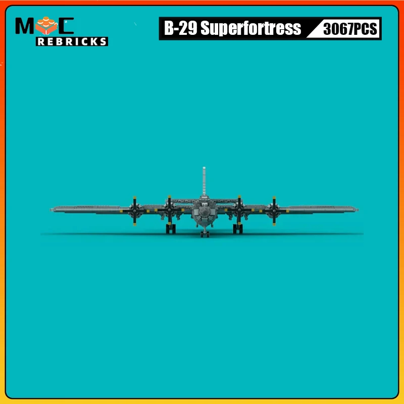 WW2 US Military B-29 Superfortress Long-Range Bomber Heavy Fighter Building Block Aircraft Assembly Models Bricks Toys Collector