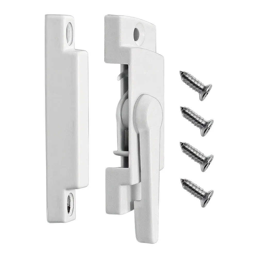 White Window Lock Set 4 PCS Cam Type for Single Hung Double Hung Sliding For Windows Fits Standard Wood Aluminum Vinyl Frames