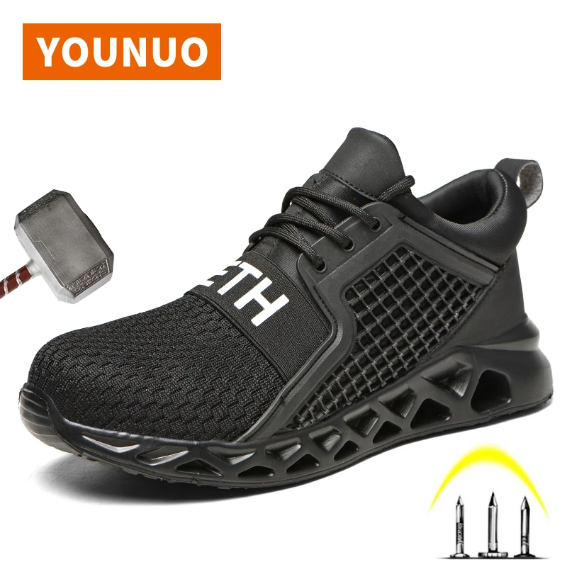 Steel Toe Safety Shoes for Men Women Lightweight Work Sneakers Puncture Proof Work Shoes Unisex Coustruction Safety Work Boots