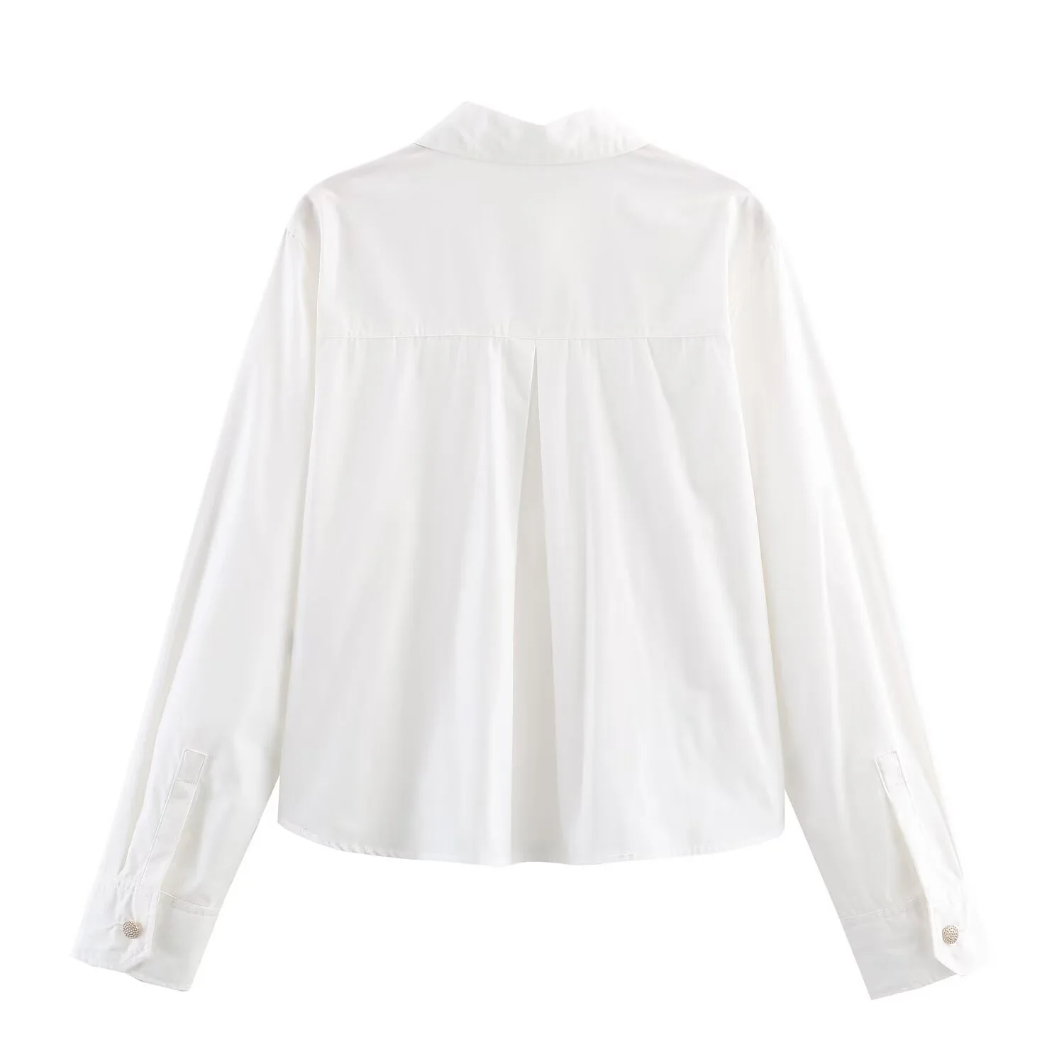 Women's Casual Shirt Autumn Winter Office Fashion Jewel Buttons Long Sleeve Collared Top Elegant Bow Decoration Blouse