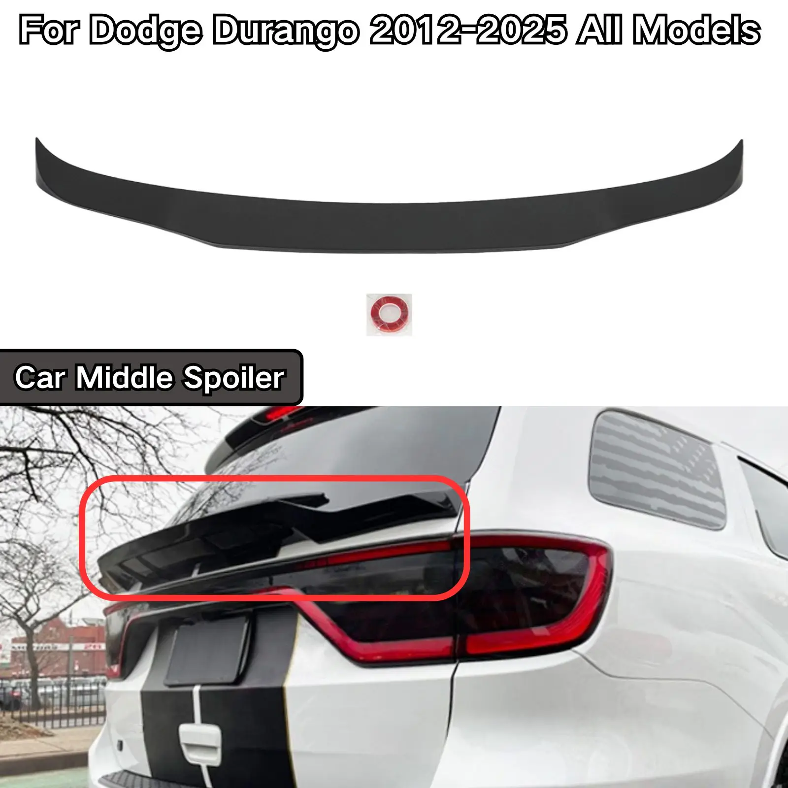 For Dodge Durango 2012-2025 All Models Car Middle Spoiler Glossy Black Matte Black Carbon Fiber Painted Car Accessories Body Kit