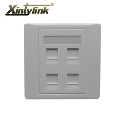 Panneau de prise murale sans outils, prise modulaire à 4 ports, PC blanc Keystone, plaque frontale, RJ45, Catinspectés, Cat6, 86mm