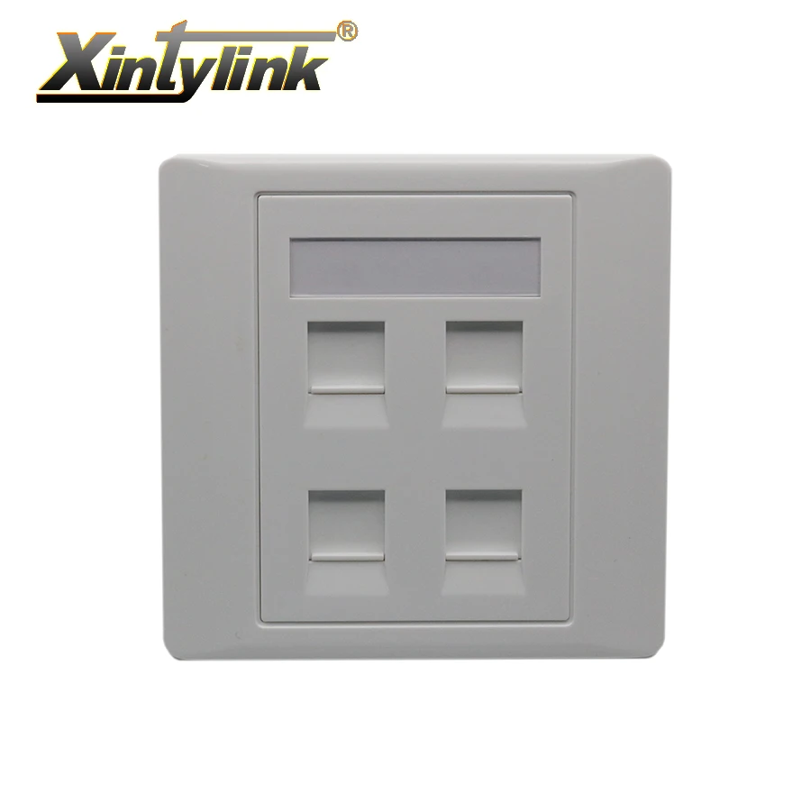 Gniazdo rj45 modułowe 4 portowe cat5e cat6 Keystone biały pc płyta czołowa płyta czołowa beznarzędziowa panel gniazdo ścienne 86mm