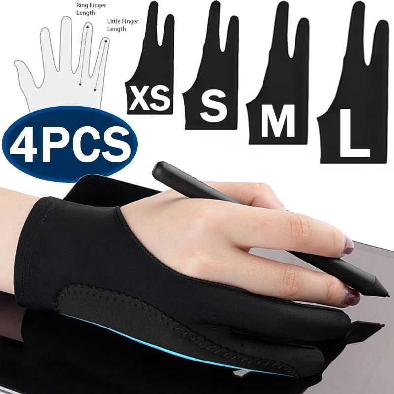 Drawing Glove Palm Anti-touch Two Finger Gloves for Apple IPad Capacitive Tablet Screen Board Right Left Hand Anti-Fouling Glove