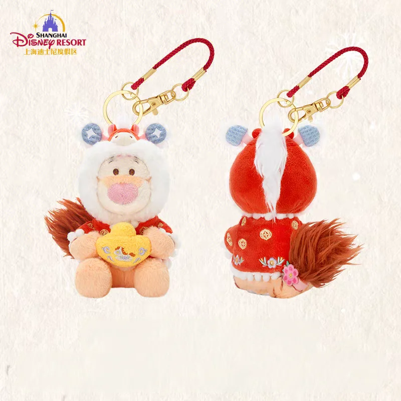 Llavero de Peluche Exclusivo para el Año Nuevo Chino 2026, Winnie the Pooh y sus Amigos, Adorno Lindo para Bolsos, Regalo Rojo de la Suerte