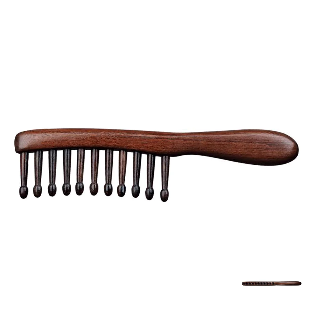 

Sandalwood Curling Comb Large Wide Tooth Detangler Wooden Scalp Long Handle For Curly Hair Hair Care Styling Tool