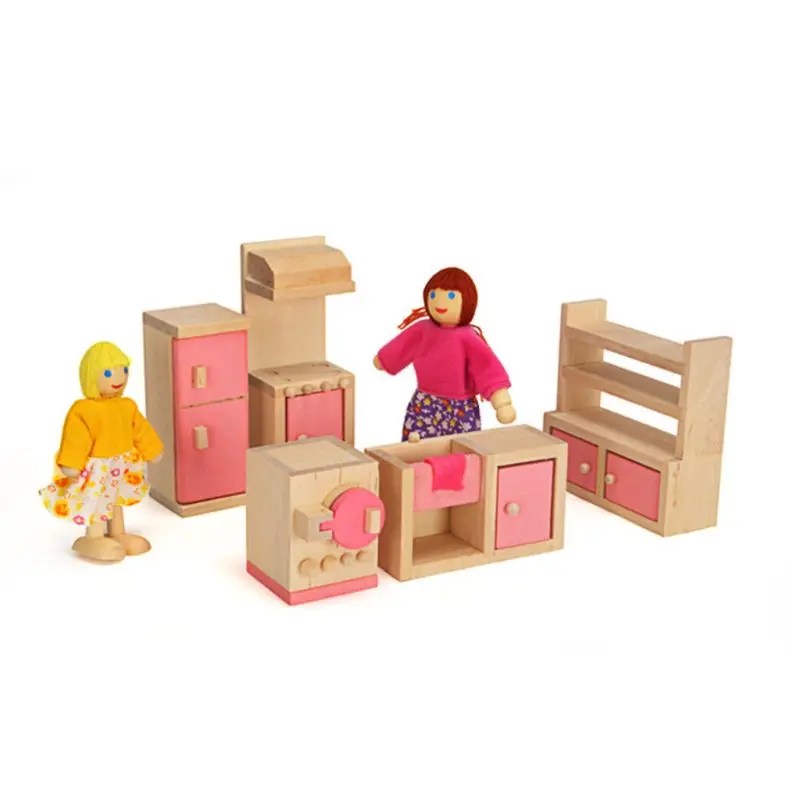 1 Set 1:12 Miniature for Doll House Wooden Furniture Child for Play Gift Fo