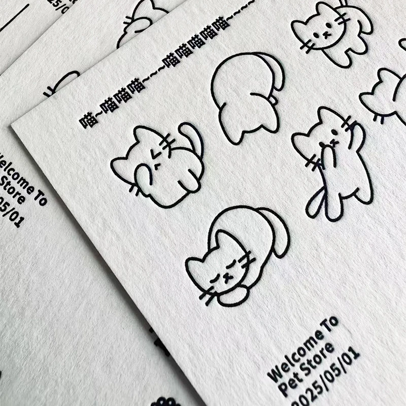 

200PC Custom Business Cards Cotton Paper letterpress Embossed Debossed Cards Thank You Card Greetings Christmas Invitations