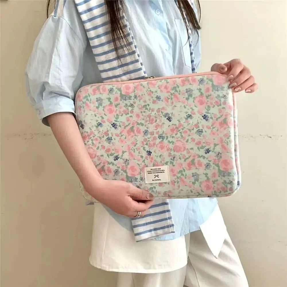 

Ins Cute Floral Laptop Case Velvet 10 11 13 14.1 15 15.6 inch Tablet Sleeve Case Computer Bag For Lenovo Dell Laptop Accessories
