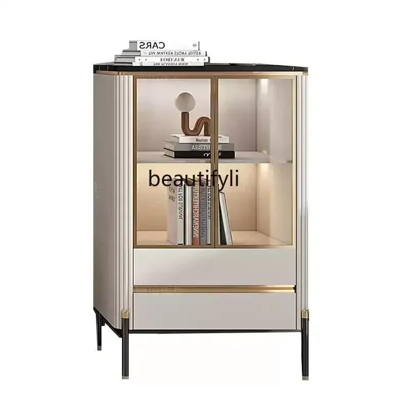 

Asmt52 Small wine cabinet display cabinet light luxury small apartment glass modern simple ultra-narrow small dining side cabin