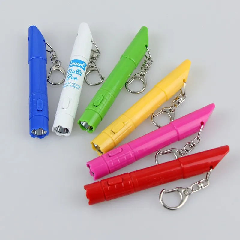 20 PCS Camping outdoor whistle LED light pen Flashlight ballpoint pen A pen that screams for help Seek safe pens