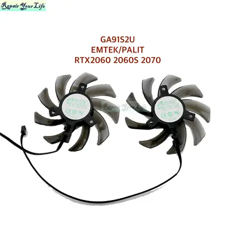 GA91S2U 87mm Computer Graphics Video Card GPU Cooling Fan for EMTEK/PALIT RTX2060 2060S 2070 DURA VGA Cooler Fan Radiator 4 Pins