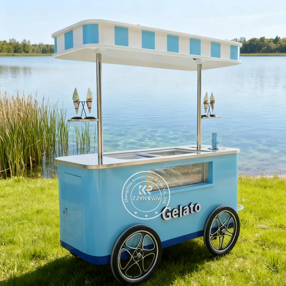 

Ice Cream Cart Ice Cream Push Cart Food Vending Carts Outdoor Food Cart Street Vending Carts for Sale
