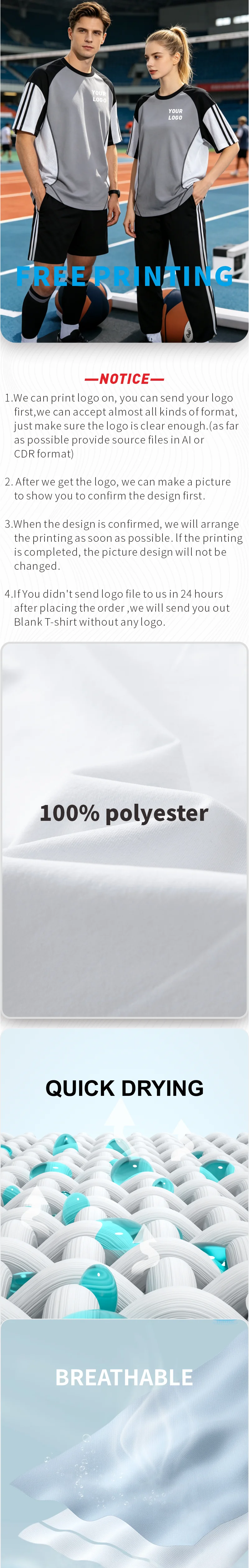 Personalisiertes T-Shirt mit kostenlosem Logodruck für Herren und Damen, schnelltrocknend, atmungsaktiv, zum Wandern, Angeln, weich, elastisch, für Outdoor-Sportarten – Detail 1