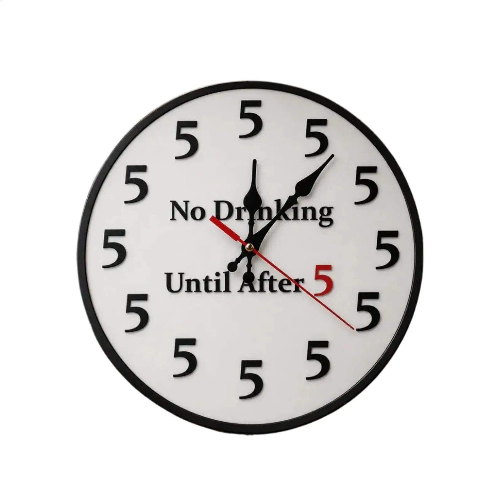Kitchen Wall Clock 25x25cm Modern Funny Easy Read Non-Ticking No Drinking Silent Wall Clock Decorative Watch for Bedroom Home