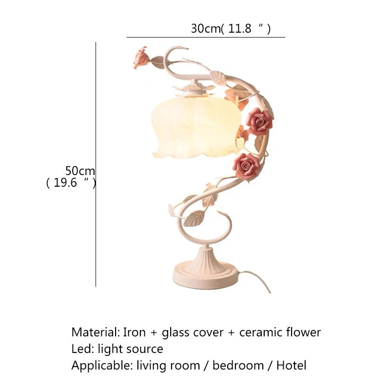 AFRA Modern Table Lamp Creative Design LED Glass Desk Light Fashion Ceramic Flower Decor For Home Living Room Bedroom Bedside