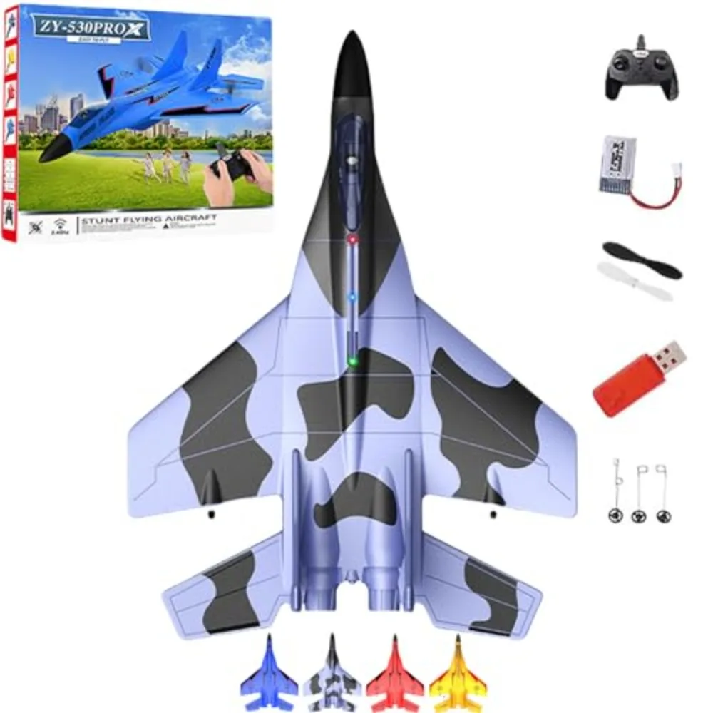 

ZY-530 2.4ghz Rc Remote Control Fighter Plane Foam USB Charging Remote Control Fighter Jet With Colorful Lights Electric