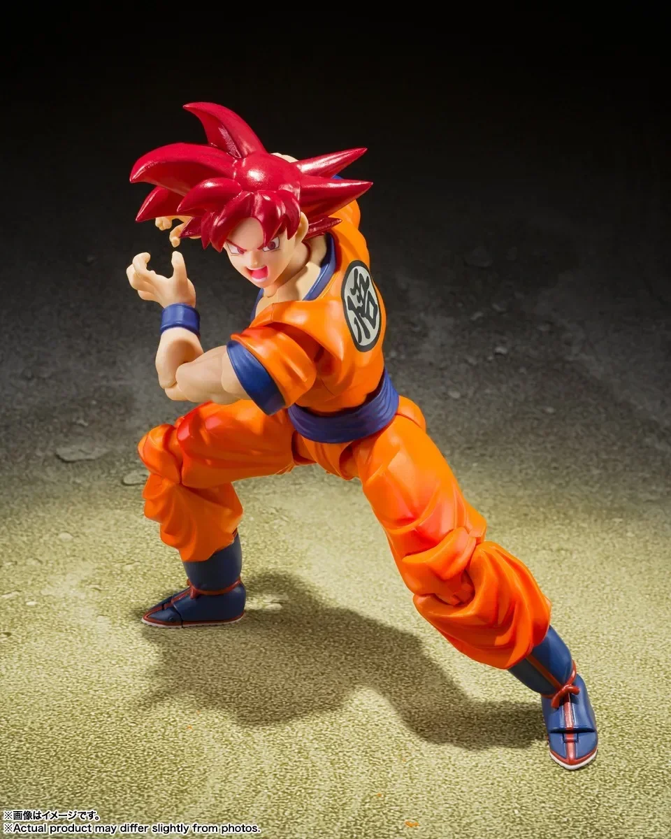 

Original BANDAI Dragon Ball Z S.H.Figuarts Super Saiyan God Red Hair Son GOKU Anime Action PVC Model Collection Birthday Gift