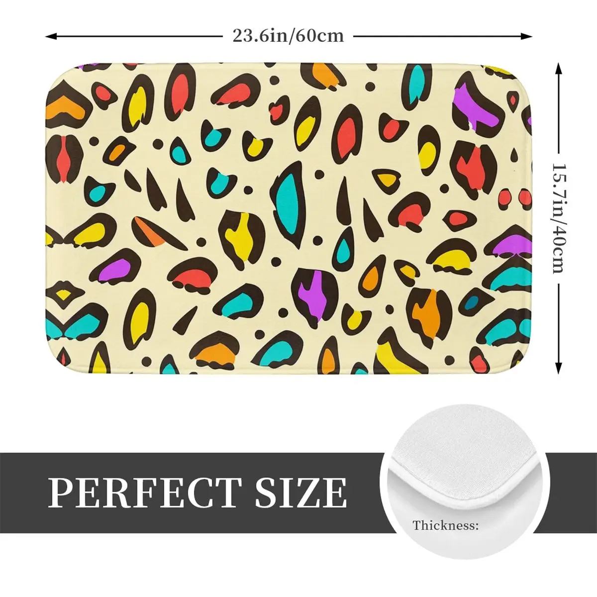 Classic Colorful Leopard Print Doormat Kitchen Entrance Home Floor Mat Anti-slip Carpet Rug for Bedroom Footpad Mats