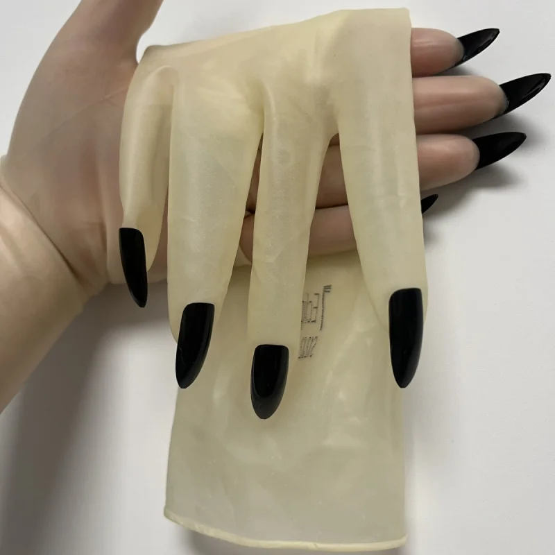 Latex Nail Art Split Finger Handschuhe Ultradünne hochelastische Handschuhe Einteilige Formanimation