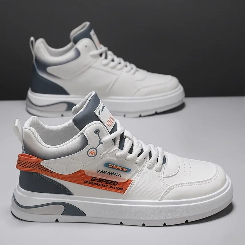 

Мужские кожаные кроссовки, Повседневная модная обувь на плоской подошве для отдыха, на шнуровке, для молодежи, на осень