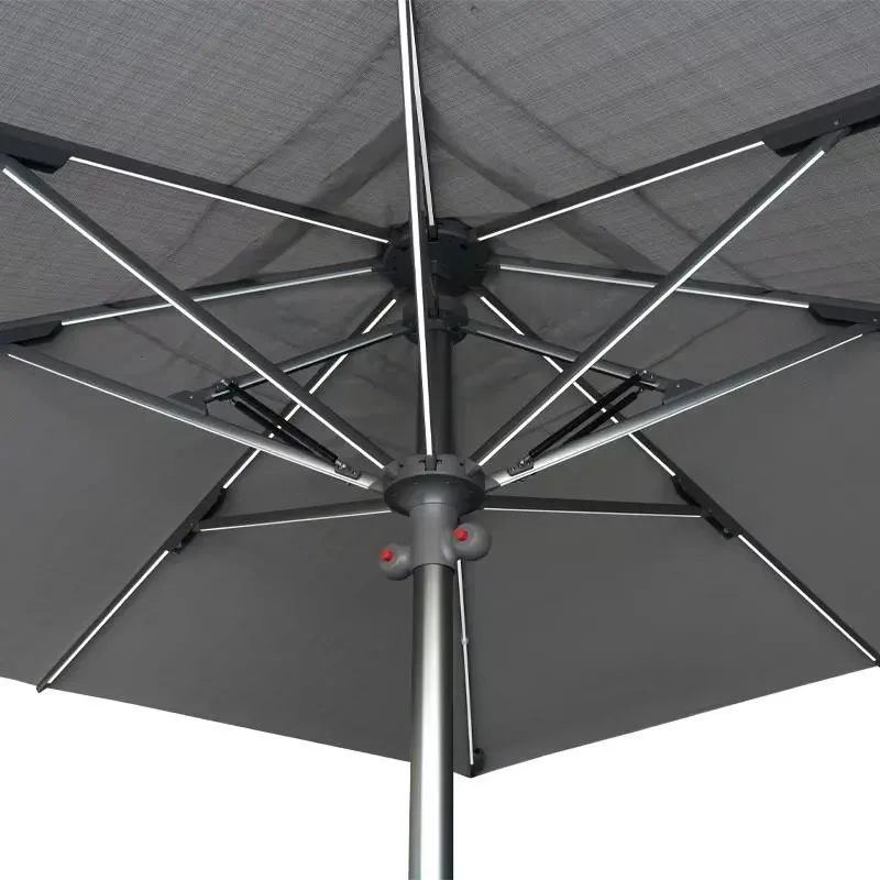 for Cast iron base aluminum outdoor parasol, radius 2m, environmentally friendly waterproof, UV and windproof, suitable for