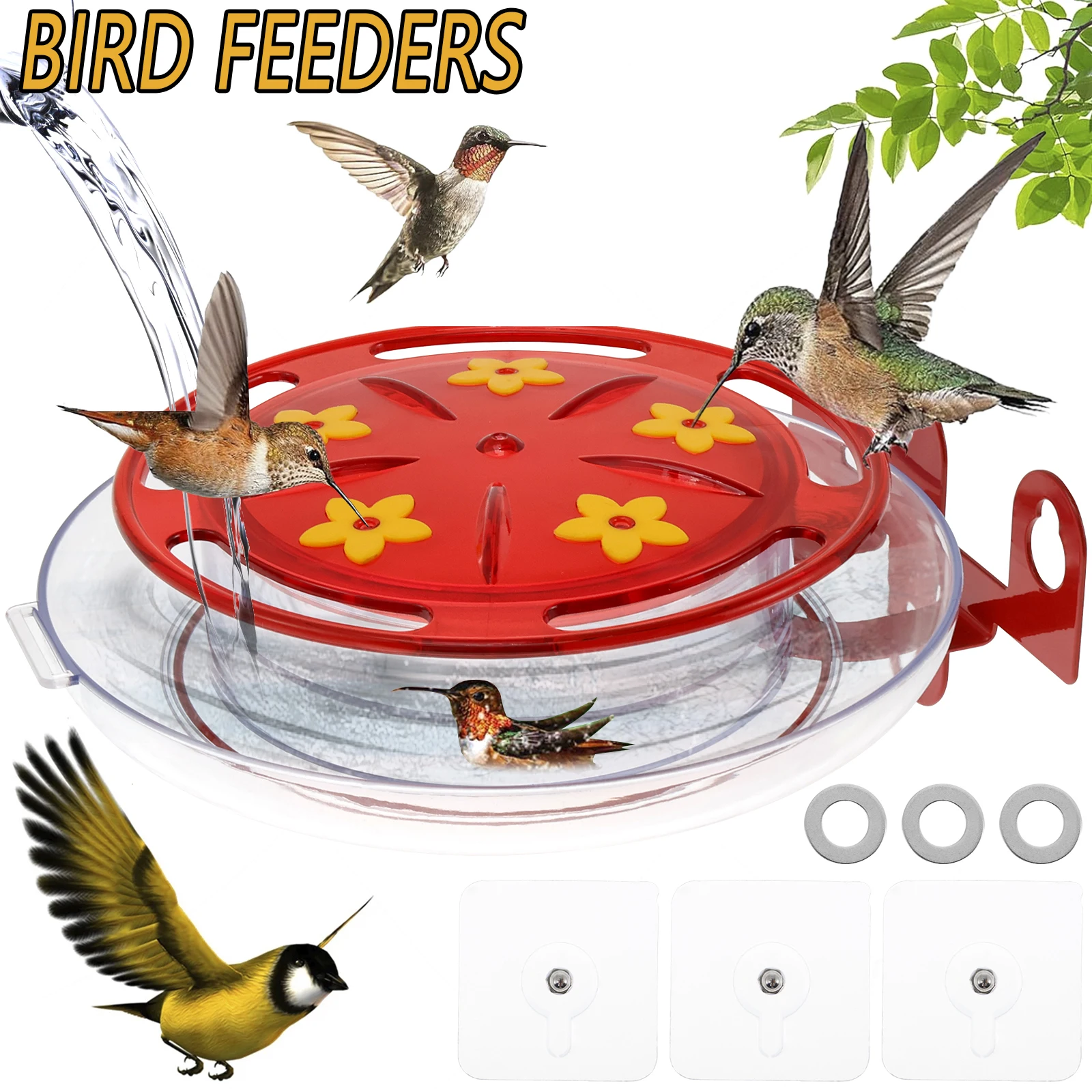 Hummingbird Feeders for Outdoors Hanging with 5 Feeding Ports 360° Ant Guard Hummingbird Water Feeder Refillable  Feeding