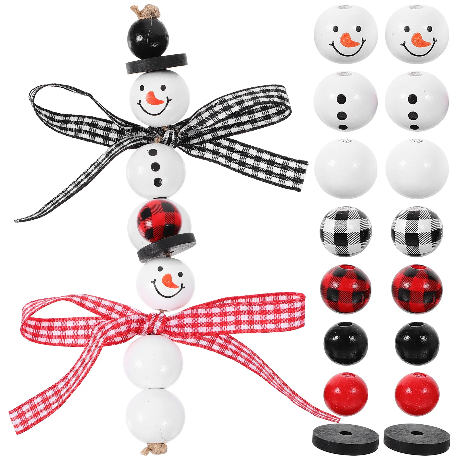 

1Set Christmas Wood Beads DIY Craft Wooden Beads for Necklace Bracelet Garland Making Garland Making Accessories