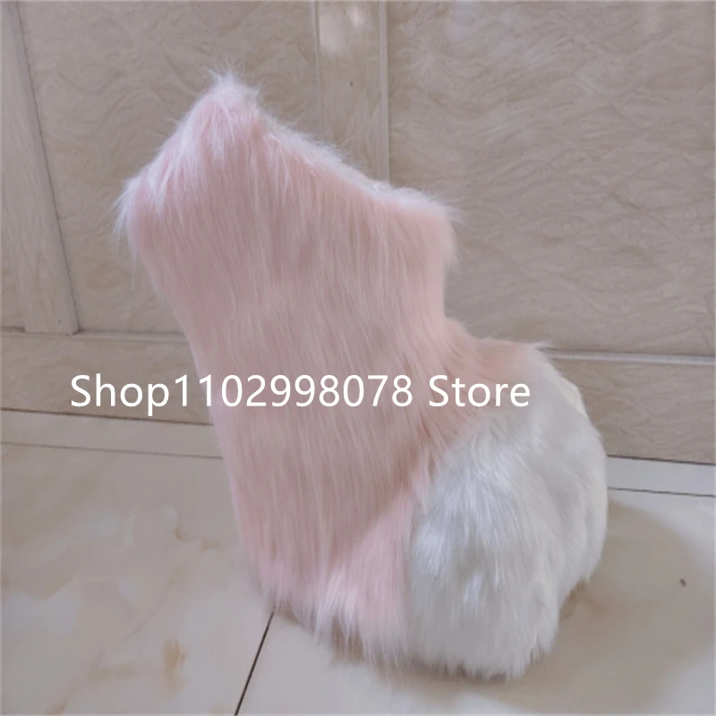 Plush Cosplay Costume Furry Animal Paw Feet Shoes Shoes  Paw Cute Plush Fursuit Animal Foot Socks Christmas Gift