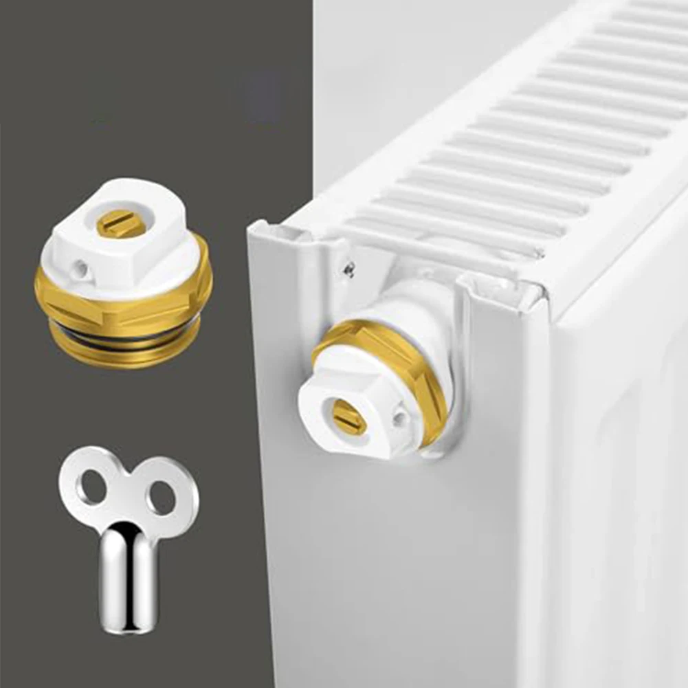 

6 Radiator Exhaust Valves with 12 Inch Brass Heated Drain Valve and Vent Key for Standard Radiators and Heating Systems