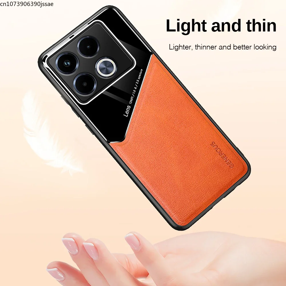 Skórzane etui na tył Infinix Note 40 Pro 4G 5G Etui TPU Miękki zderzak odporny na wstrząsy Coque Infini Note 40 Not 40 Pro+ Pro 5G Case — zdjęcie produktu 3