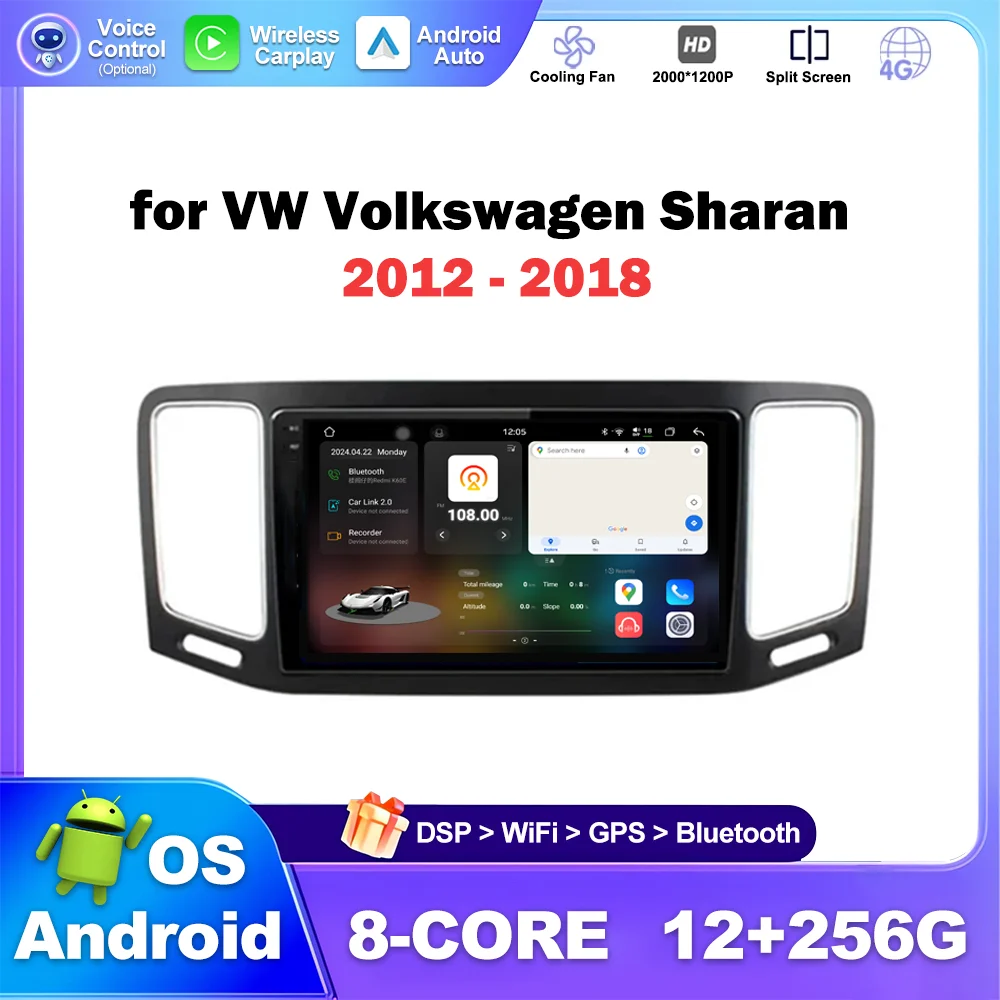 

9 inch for VW Volkswagen Sharan 2012 - 2018 Car Radio Multimedia Video Player GPS Navigation Stereo Carplay auto WiFi BT